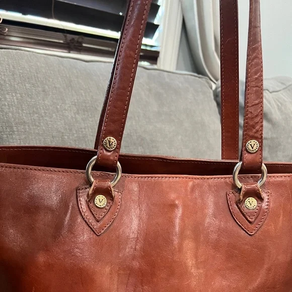 Valentina Large Brown Leather Tote Bag - Picture 6 of 14